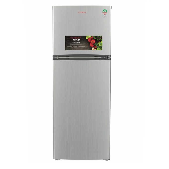 Vitron VNR216DS 216 Liters Double Door Fridge - Silver Hairline